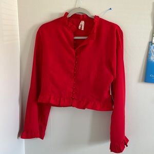 Red long sleeve blouse